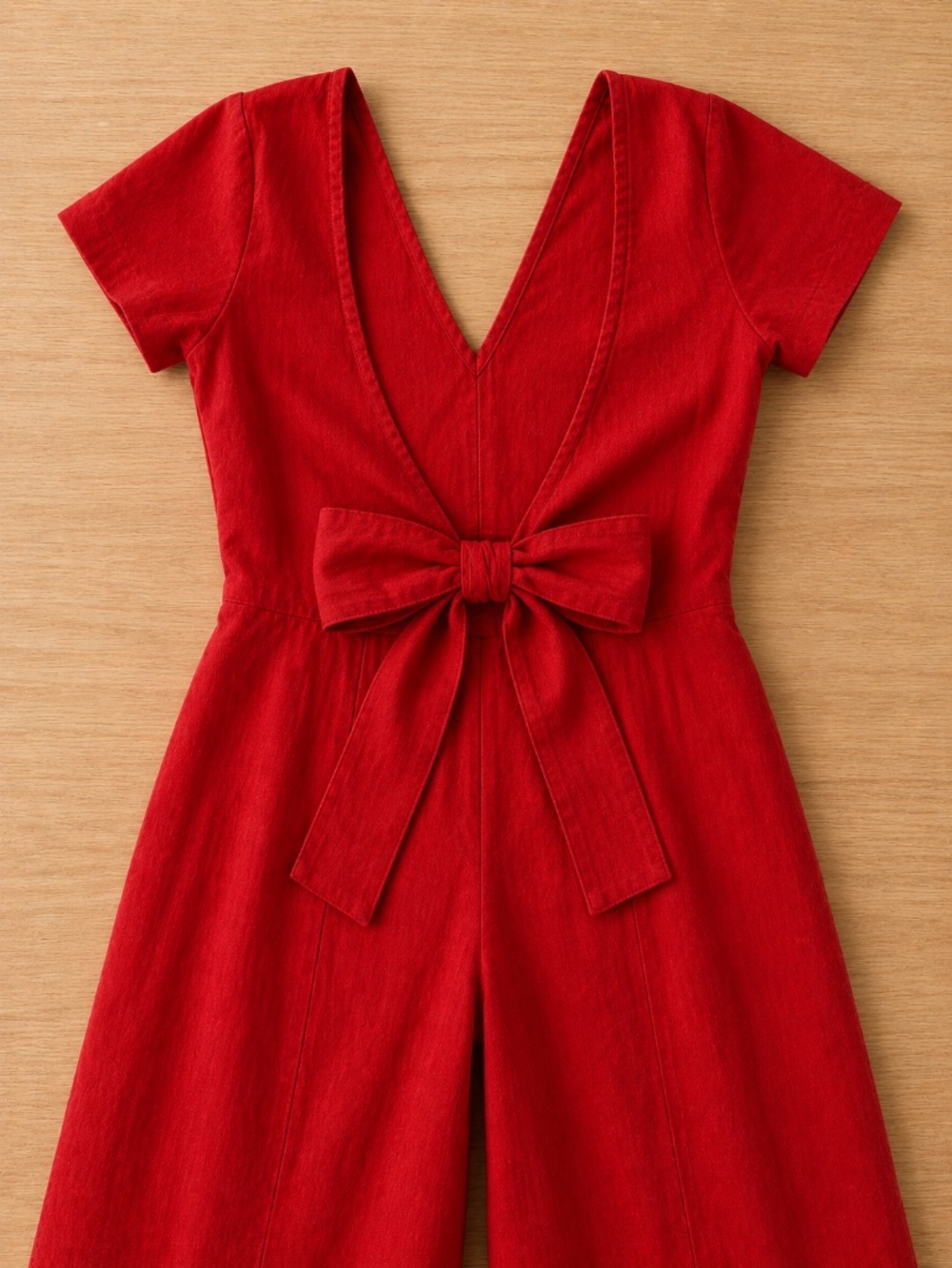OAK + FORT Poppy Red Linen Blend Jumpsuit • Wide Leg • Size Small - Picture 9 of 9